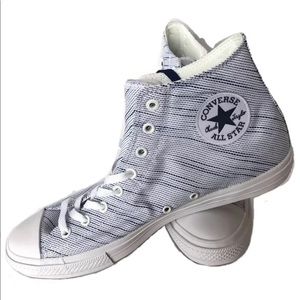 CONVERSE Chuck Taylor Hi Top Sneakers M12 W14 Blue White Stripe